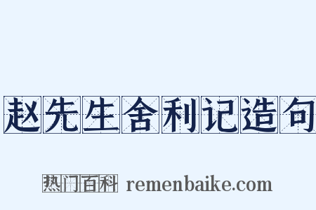 赵先生舍利记造句是什么意思的图片